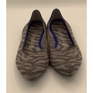 Rothy's The Point Gray Zebra Shoes Slip On Flats Women's Size 9.5 EUC!